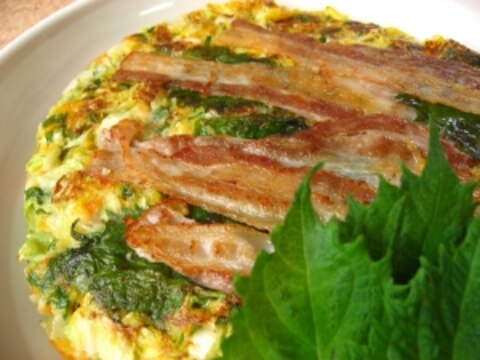 たっぷり大葉のお好み焼き